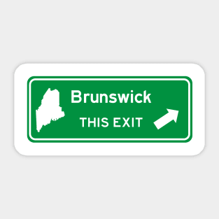 Brunswick, Maine Highway Exit Sign Sticker